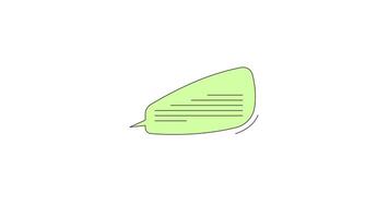 Talking shape speech bubble with text lines 2D cartoon object animation. Stylized abstract form of messaging. Communication. Dialog box animated flat colorful item 4K isolated on white video
