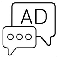 Advertisement and promotionicon concept in black line color vector