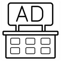Ad Board icon concept in black line color vector