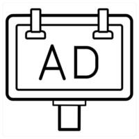 Advertisement concept icon in black line color vector