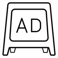 Ad Board concept icon in black line color vector