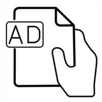 Brochure icon concept in black line color vector