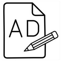 Compose Content icon concept in black line color vector