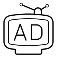 Dish Ad icon concept in black line color vector