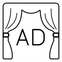 Advertisement and ads concept in black line color vector