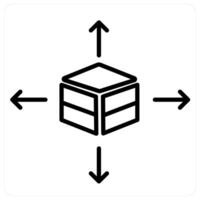 layers and Big data icon concept in black line color vector