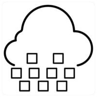 Cloud connection and networking icon concept in black line color vector