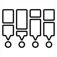 Statistics and analysis icon concept in black line color vector