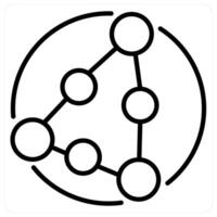 Networking and connection icon concept in black line color vector