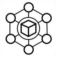 Network and connection data icon concept in black line color vector