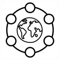 Database and Big data icon in black line color vector