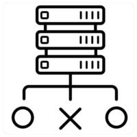 Database storage and Big data icon concept in black line color vector