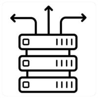 Server connectivity and Big data icon concept in black line color vector