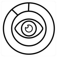 Analytics and Big data icon concept in black line color vector