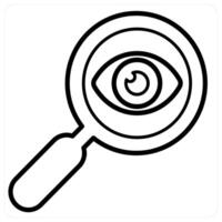 Data Search and Big data icon concept in black line color vector