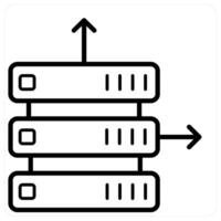 Database server and hosting icon concept in black line color vector
