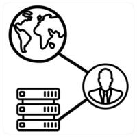 Network and Big data icon concept in black line color vector