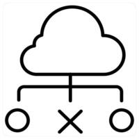 Cloud connectivity and Big data concept in black line color vector