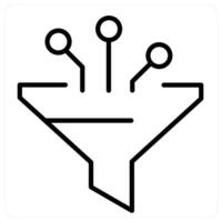 Filter and funnel concept in black line color vector