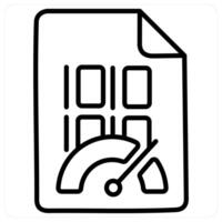 Speedometer and Big data icon concept in black line color vector