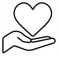 Donation icon concept in black line color vector