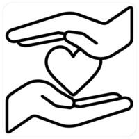 Donation and sharing icon concept in black line color vector