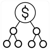 Transaction and finance icon concept in black line color vector
