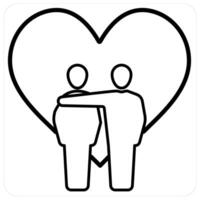 Support and Donation icon concept in black line color vector