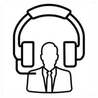 Help Center And Service Icon Concept in black line color vector