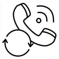 Calling Status And Service Icon Concept in black line color vector