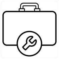 Technical Support And Service in black line color vector