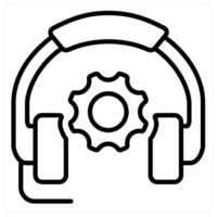 Contact Helpline And Support Icon Concept in black line color vector