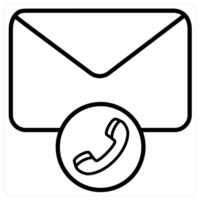 Email Support And Service Icon Concept in black line color vector