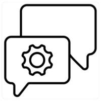 Mail Support Icon Concept in black line color vector