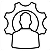 Support and technical Icon Concept in black line color vector