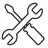 Maintenance And Support Icon Concept in black line color vector