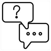 Chat Support And Service Icon Concept in black line color vector