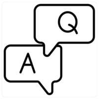 Question Answer And Query Icon Concept in black line color vector