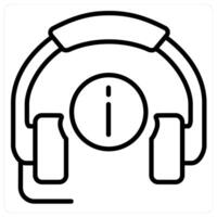Call Support And Service Icon Concept in black line color vector