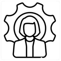 Support and customer Icon Concept in black line color vector