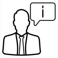 Assistant And Service Icon Concept in black line color vector