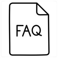 Faq And Service Icon Concept in black line color vector