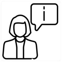 Customer Support And Service Icon Concept in black line color vector