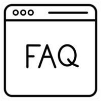 Webpage Faq And Web Icon Concept in black line color vector