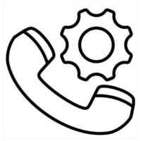 Calling Status And Support Icon Concept in black line color vector