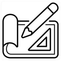 Layout design and creative design icon concept in black line color vector
