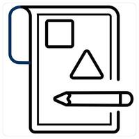 Design layout and magzine icon concept in black line color vector