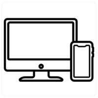 Responsive and device icon concept in black line color vector
