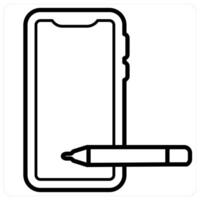 Draw icon concept in black line color vector