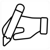Writing and write icon concept in black line color vector
